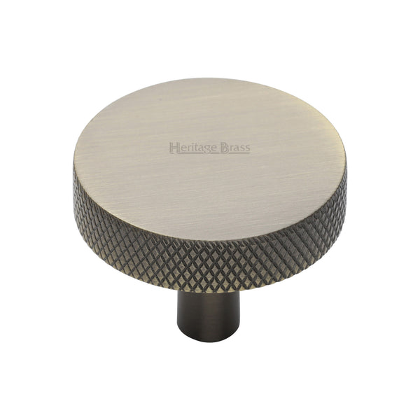 Knurled Disc Cabinet Knob by M Marcus - Heritage Brass