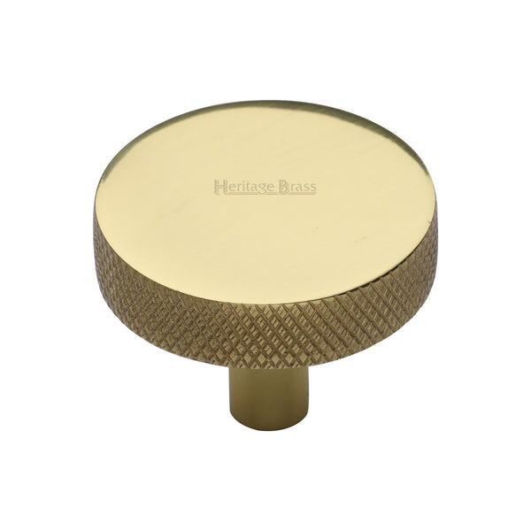Knurled Disc Cabinet Knob by M Marcus - Heritage Brass