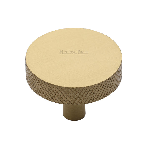 Knurled Disc Cabinet Knob by M Marcus - Heritage Brass