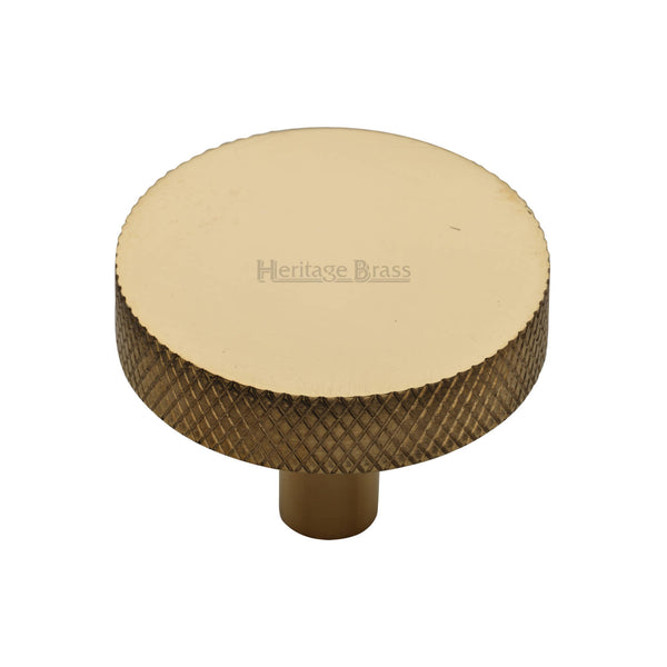 Knurled Disc Cabinet Knob by M Marcus - Heritage Brass