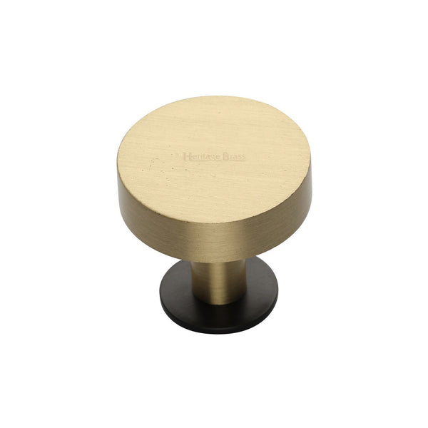 Disc Cabinet Knob With Base by M Marcus - Heritage Brass