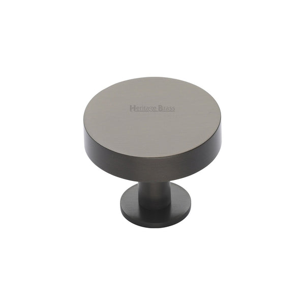 Disc Cabinet Knob With Base by M Marcus - Heritage Brass