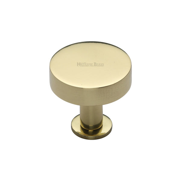 Disc Cabinet Knob With Base by M Marcus - Heritage Brass