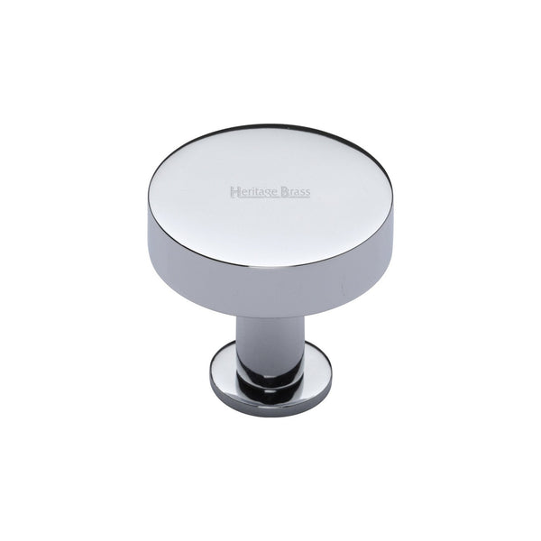 Disc Cabinet Knob With Base by M Marcus - Heritage Brass