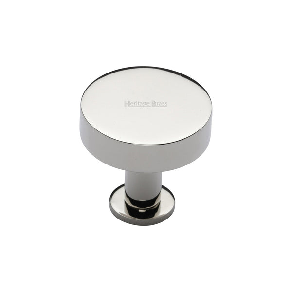 Disc Cabinet Knob With Base by M Marcus - Heritage Brass