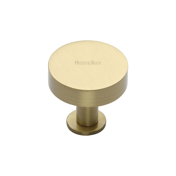 Disc Cabinet Knob With Base by M Marcus - Heritage Brass