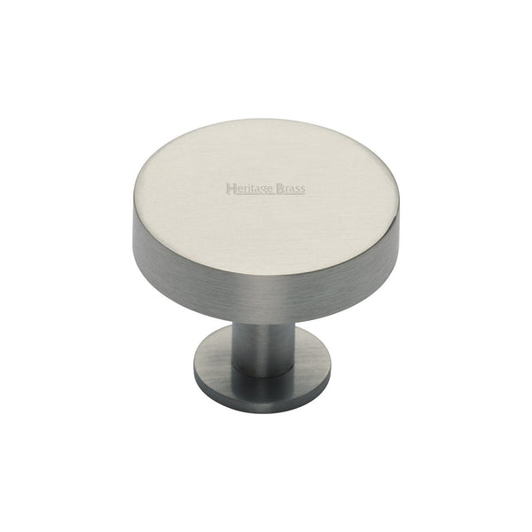Disc Cabinet Knob With Base by M Marcus - Heritage Brass