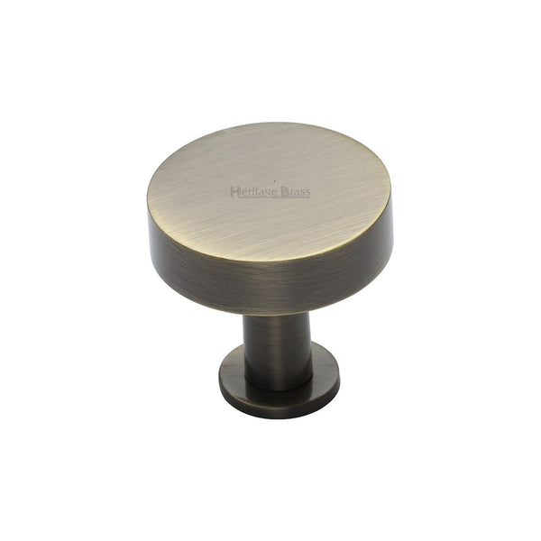 Disc Cabinet Knob With Base by M Marcus - Heritage Brass