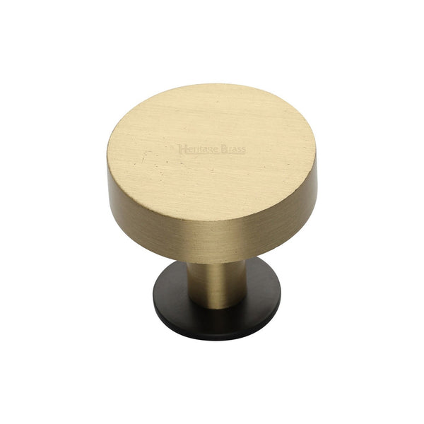 Disc Cabinet Knob With Base by M Marcus - Heritage Brass
