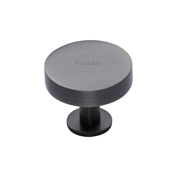 Disc Cabinet Knob With Base by M Marcus - Heritage Brass