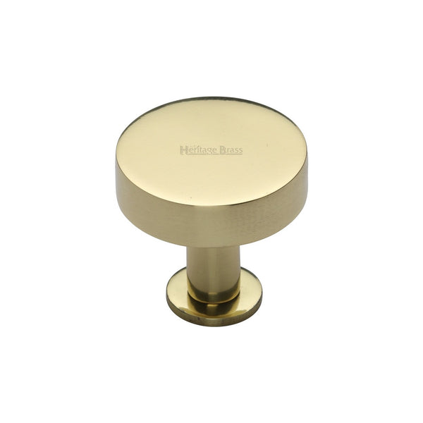 Disc Cabinet Knob With Base by M Marcus - Heritage Brass