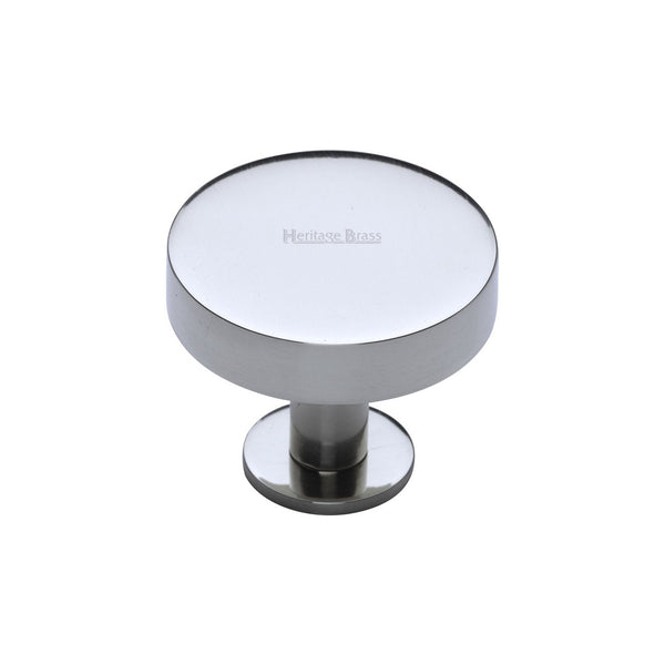 Disc Cabinet Knob With Base by M Marcus - Heritage Brass