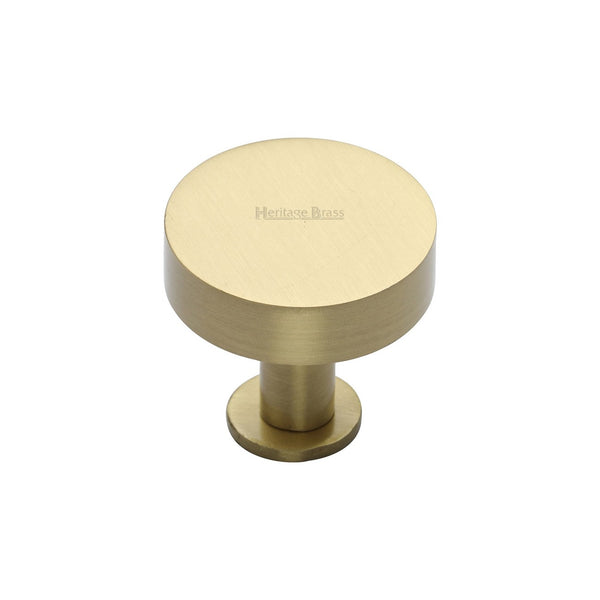 Disc Cabinet Knob With Base by M Marcus - Heritage Brass