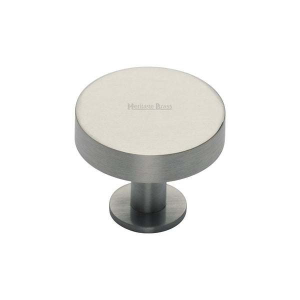 Disc Cabinet Knob With Base by M Marcus - Heritage Brass