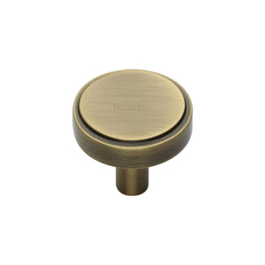 Stepped Disc Cabinet Knob by M Marcus - Heritage Brass