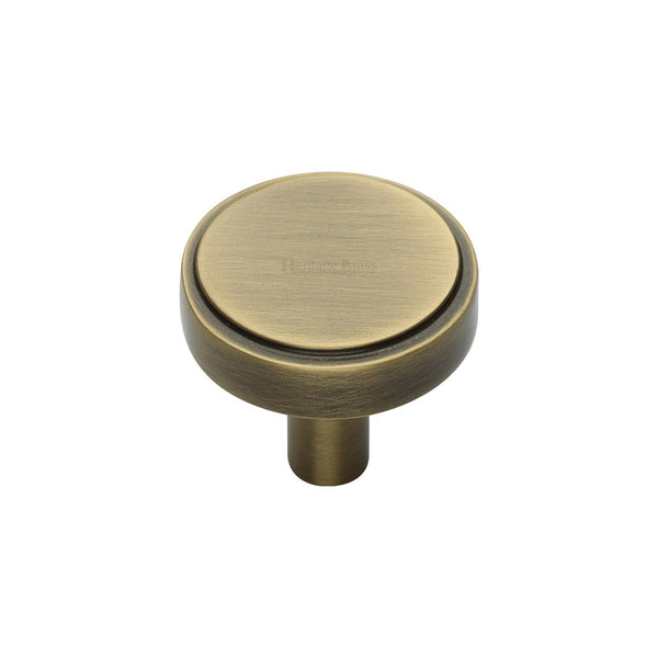 Stepped Disc Cabinet Knob by M Marcus - Heritage Brass