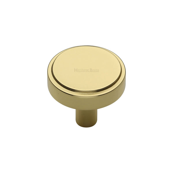 Stepped Disc Cabinet Knob by M Marcus - Heritage Brass
