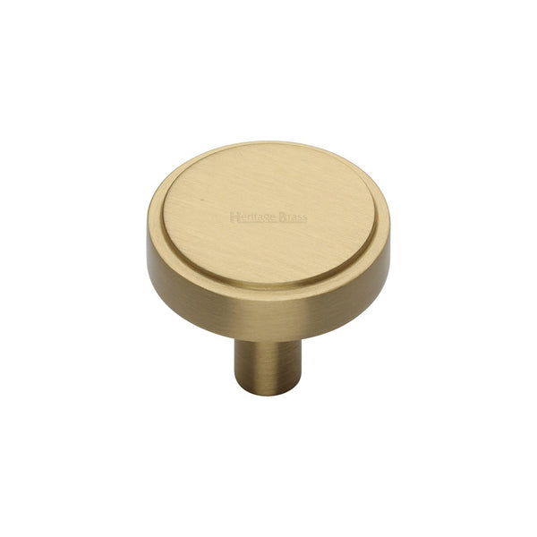 Stepped Disc Cabinet Knob by M Marcus - Heritage Brass