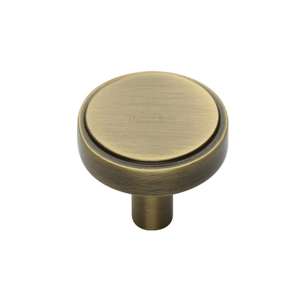 Stepped Disc Cabinet Knob by M Marcus - Heritage Brass