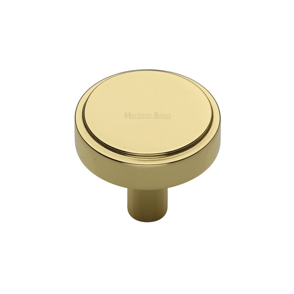 Stepped Disc Cabinet Knob by M Marcus - Heritage Brass