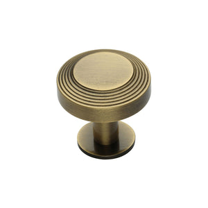 Ridge Cabinet Knob with Rose by M Marcus - Heritage Brass