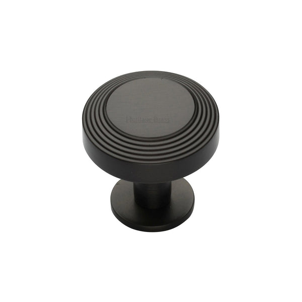 Ridge Cabinet Knob with Rose by M Marcus - Heritage Brass