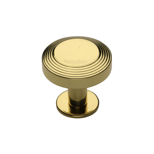 Ridge Cabinet Knob with Rose by M Marcus - Heritage Brass