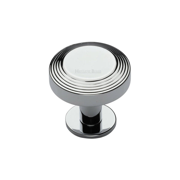 Ridge Cabinet Knob with Rose by M Marcus - Heritage Brass