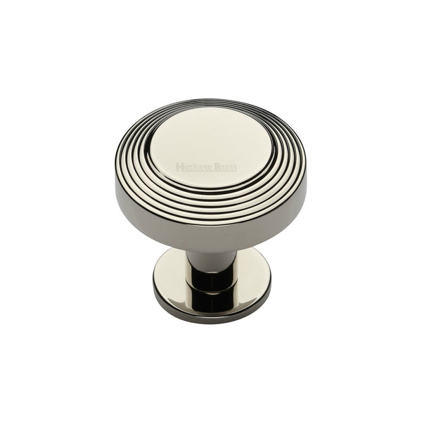 Ridge Cabinet Knob with Rose by M Marcus - Heritage Brass