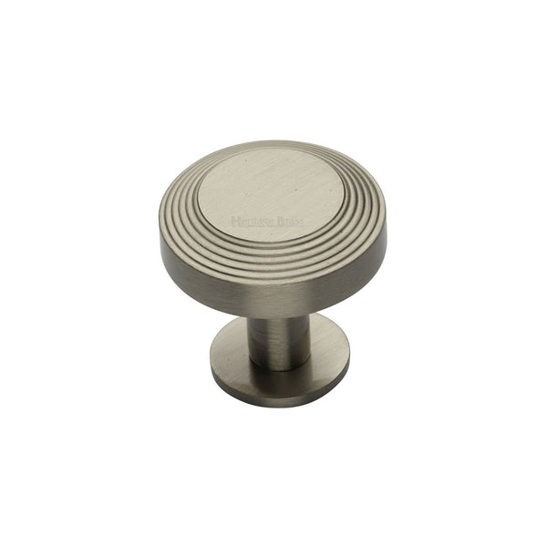 Ridge Cabinet Knob with Rose by M Marcus - Heritage Brass
