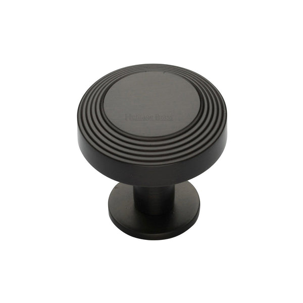 Ridge Cabinet Knob with Rose by M Marcus - Heritage Brass