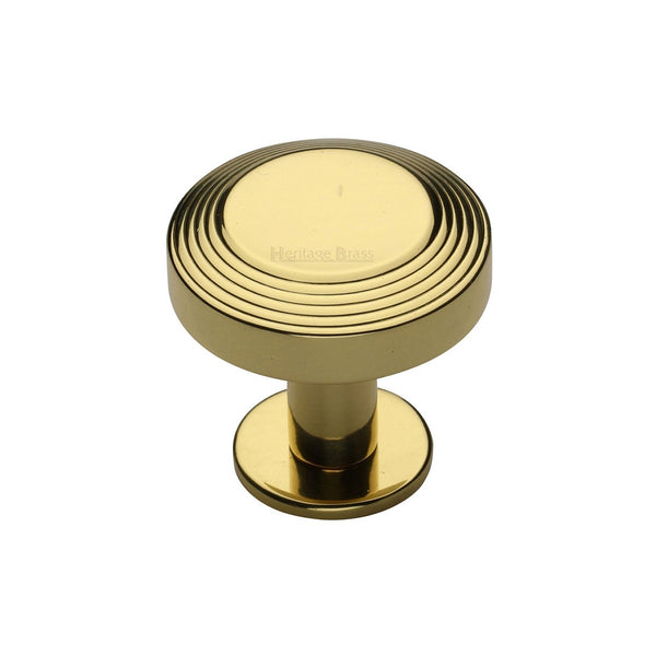 Ridge Cabinet Knob with Rose by M Marcus - Heritage Brass