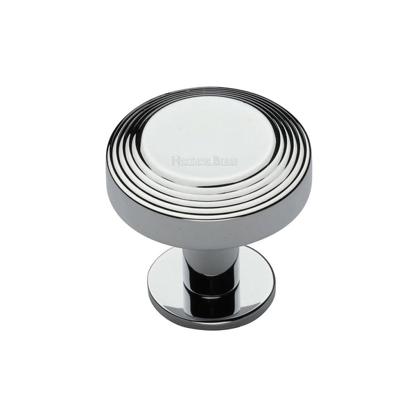 Ridge Cabinet Knob with Rose by M Marcus - Heritage Brass