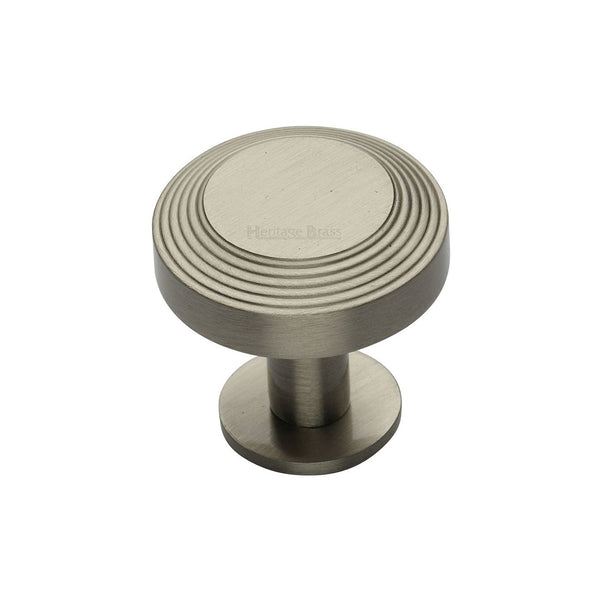 Ridge Cabinet Knob with Rose by M Marcus - Heritage Brass