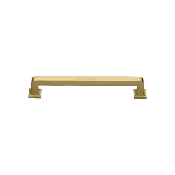 M Marcus - Heritage Brass, Square Vintage Cabinet Pull Handle, Cabinet Hardware, Cabinet Pull Handles