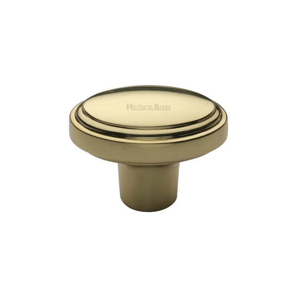 Stepped Oval Cabinet Knob by M Marcus - Heritage Brass