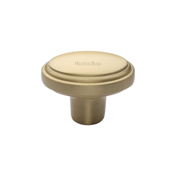 Stepped Oval Cabinet Knob by M Marcus - Heritage Brass