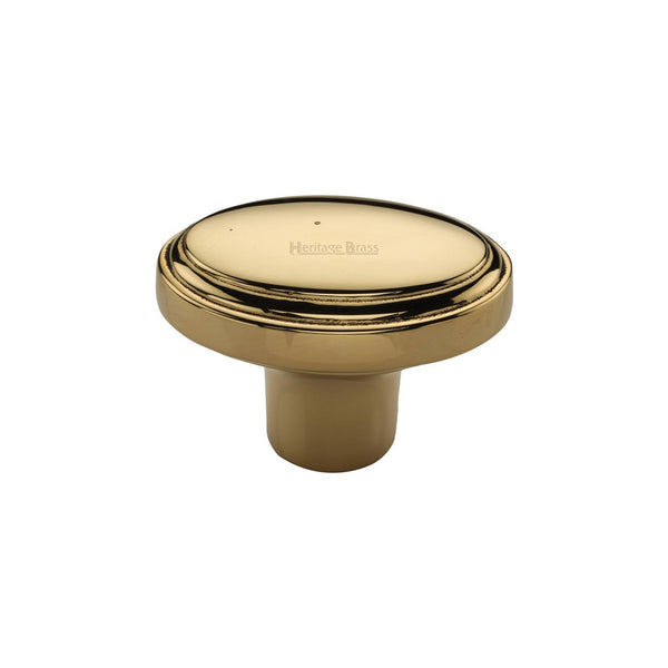 Stepped Oval Cabinet Knob by M Marcus - Heritage Brass