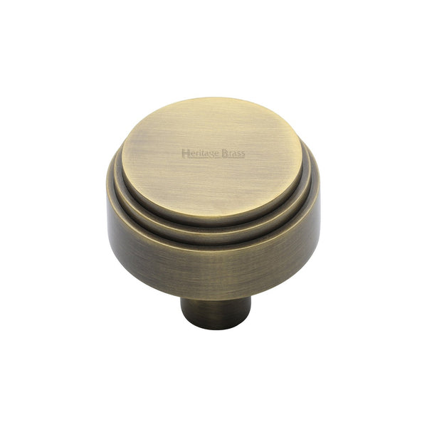 Round Deco Cabinet Knob by M Marcus - Heritage Brass