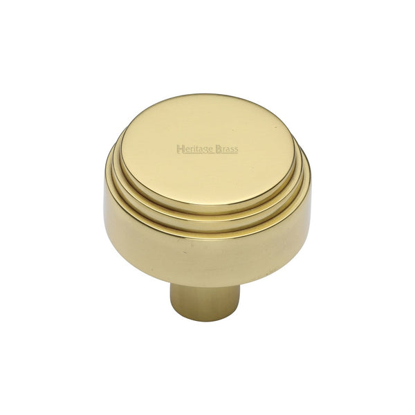Round Deco Cabinet Knob by M Marcus - Heritage Brass