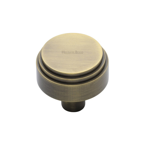 Round Deco Cabinet Knob by M Marcus - Heritage Brass