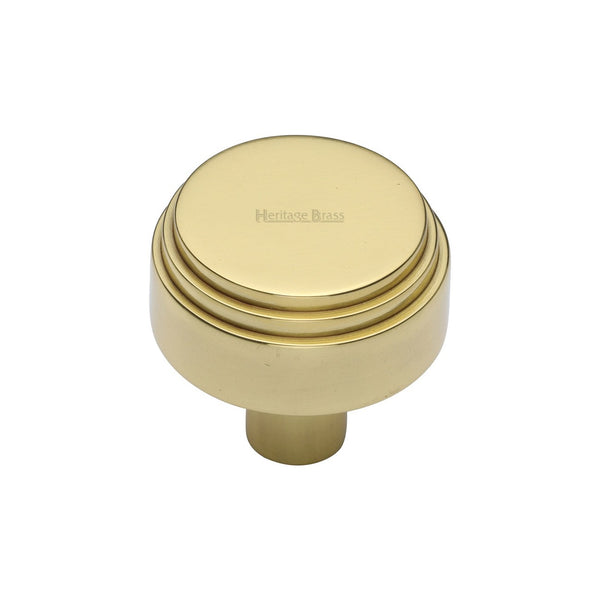 Round Deco Cabinet Knob by M Marcus - Heritage Brass