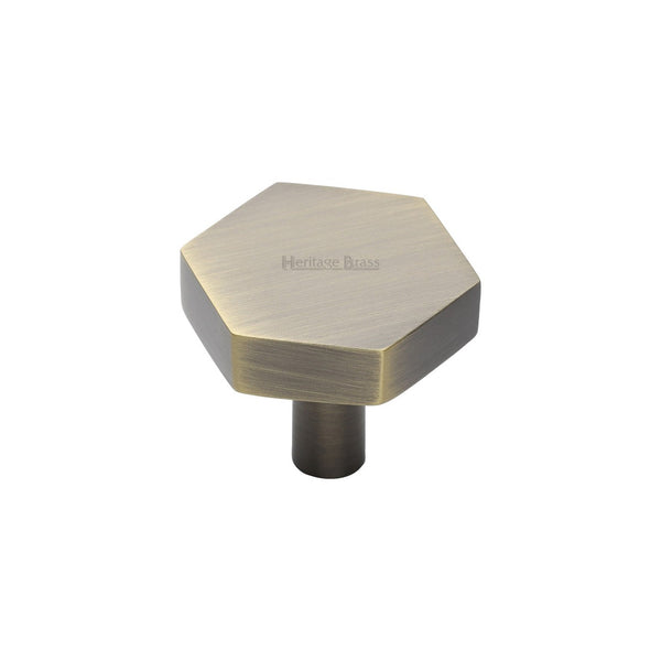Hexagon Cabinet Knob by M Marcus - Heritage Brass