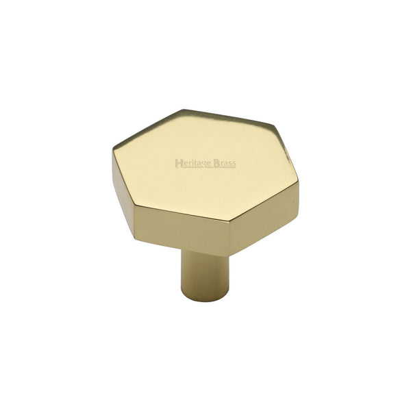 Hexagon Cabinet Knob by M Marcus - Heritage Brass