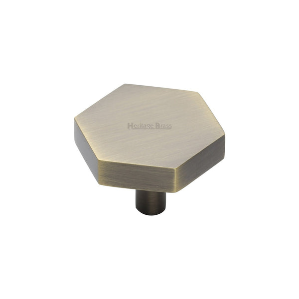 Hexagon Cabinet Knob by M Marcus - Heritage Brass