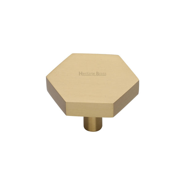 Hexagon Cabinet Knob by M Marcus - Heritage Brass