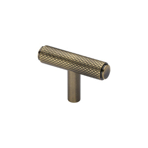 Knurled T-Bar Cabinet Knob by M Marcus - Heritage Brass