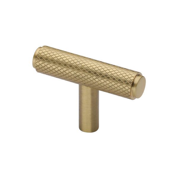 Knurled T-Bar Cabinet Knob by M Marcus - Heritage Brass
