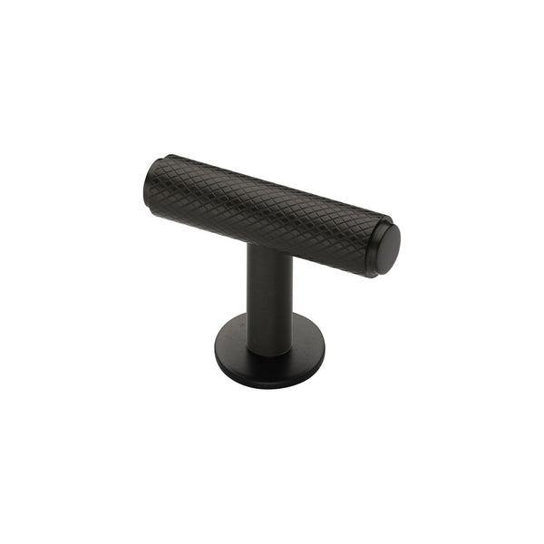Knurled T-Bar Cabinet Knob with Rose by M Marcus - Heritage Brass