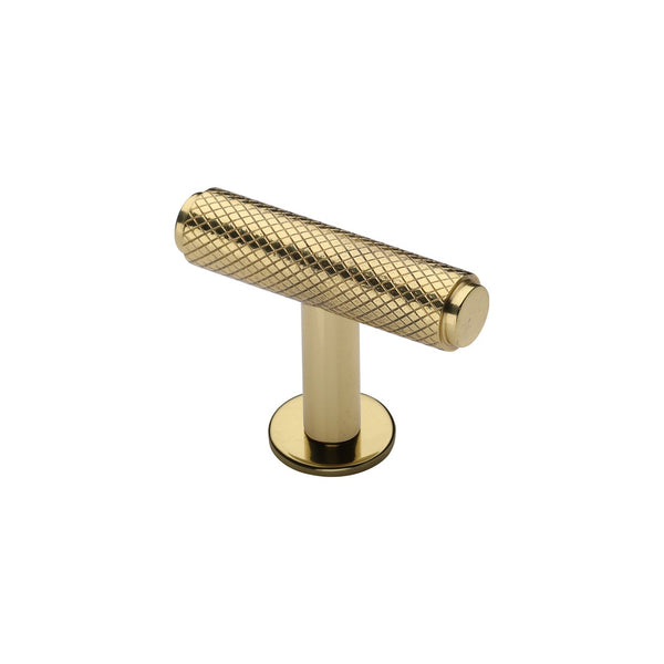 Knurled T-Bar Cabinet Knob with Rose by M Marcus - Heritage Brass